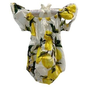 Lemon Print Baby Romper